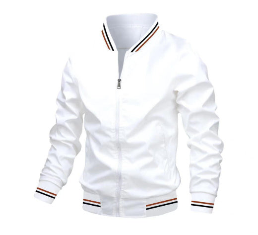 Herrenjacke von Christopher: Gestreift, mit Reißverschluss und Taschen