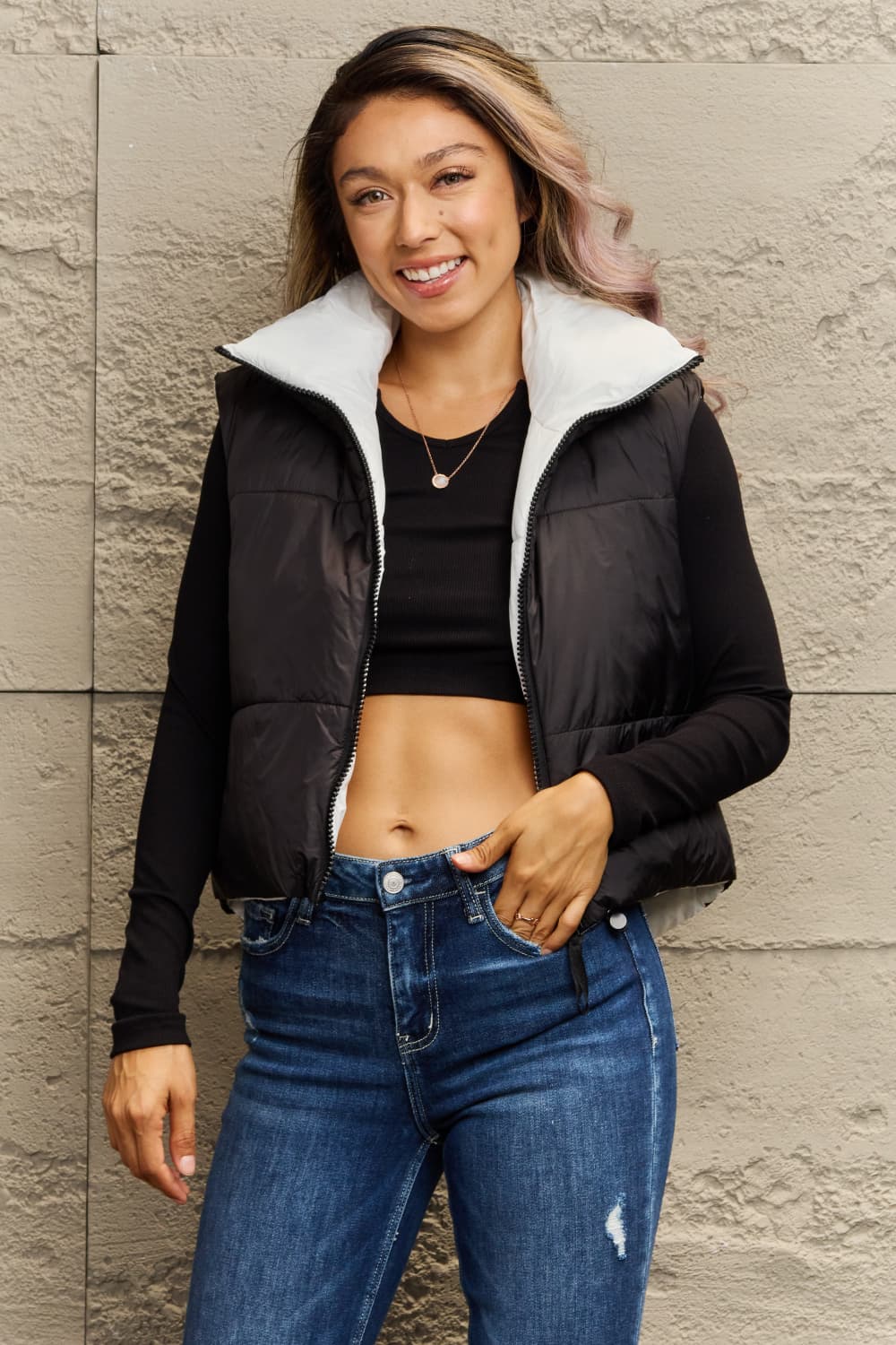 Stilzeits | Zip-Up Drawstring Puffer Weste