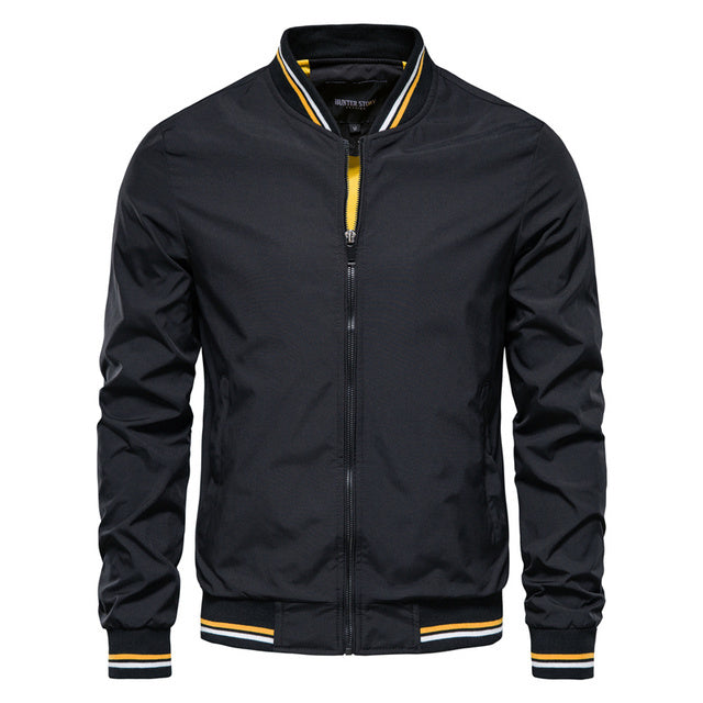 Herrenjacke von Christopher: Gestreift, mit Reißverschluss und Taschen