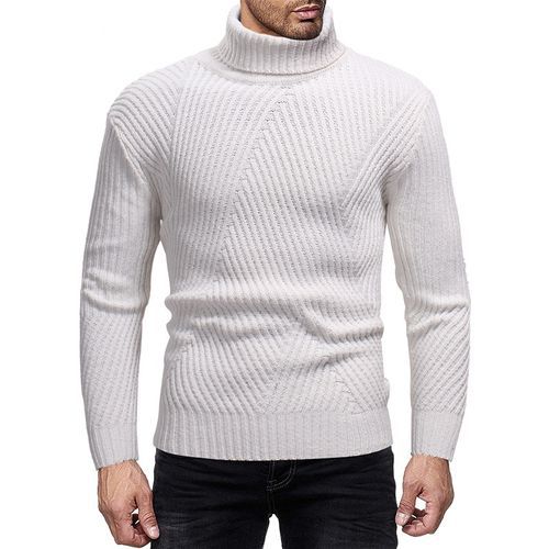 Herren Strickpullover mit modernem Rollkragen und strukturierter Optik Stilzeits