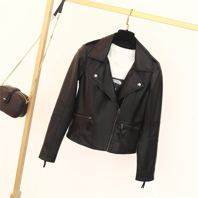 Damen Bikerjacke mit asymmetrischem Reißverschluss und dekorativen Nieten Stilzeits