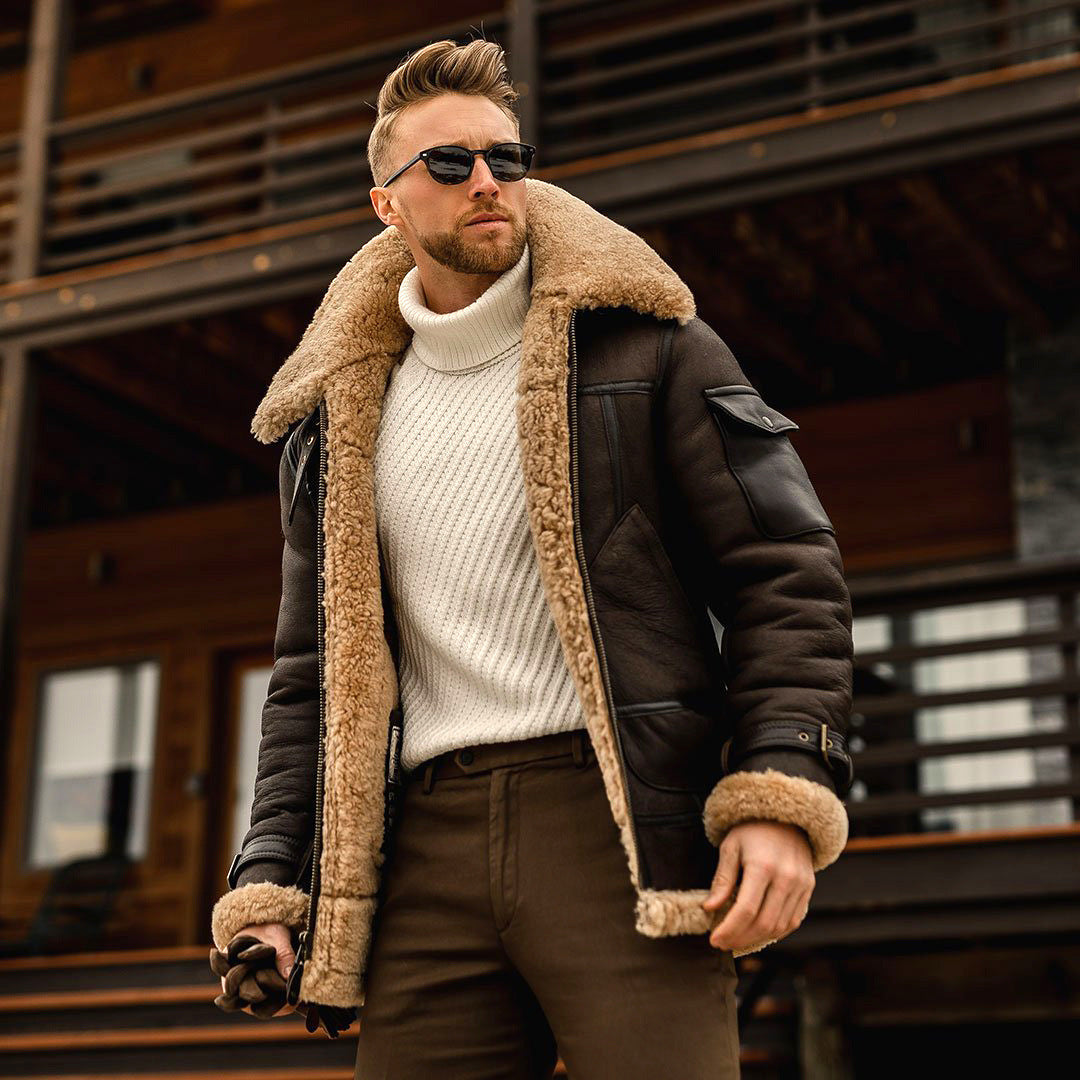 Herrenjacke von Rick – Militärstyle mit Kunstfellkragen