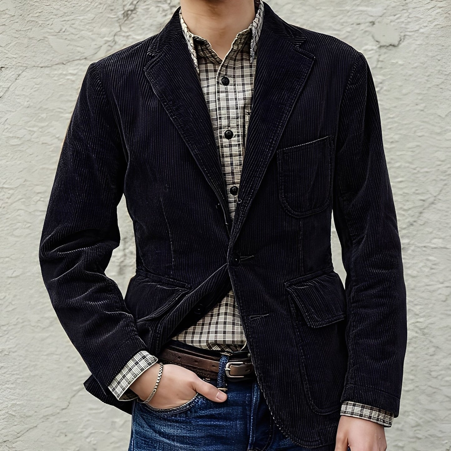 Stilzeits | Legere Wolljacke mit Taschen für Herren