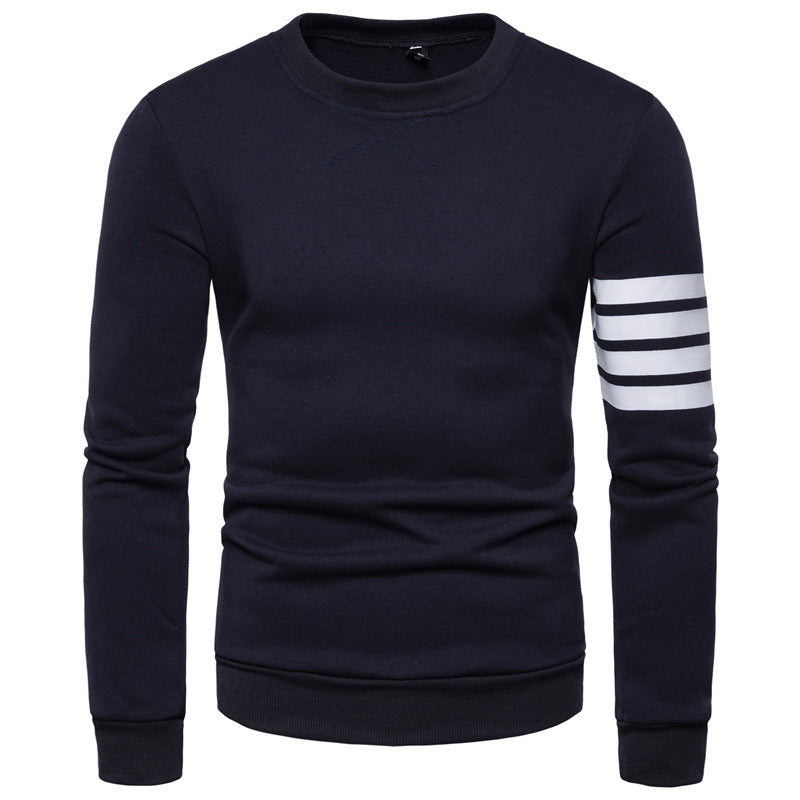 Herren modischer Sweatshirt mit sportlichem Streifen-Design Stilzeits
