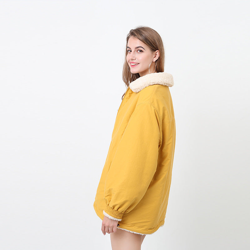 Damen Gemütliche Oversized-Jacke mit Kapuze und Teddy-Futter Stilzeits