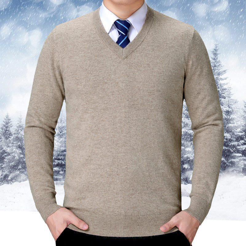 Herren V-Ausschnitt Strickpullover aus weichem Baumwollmix Stilzeits