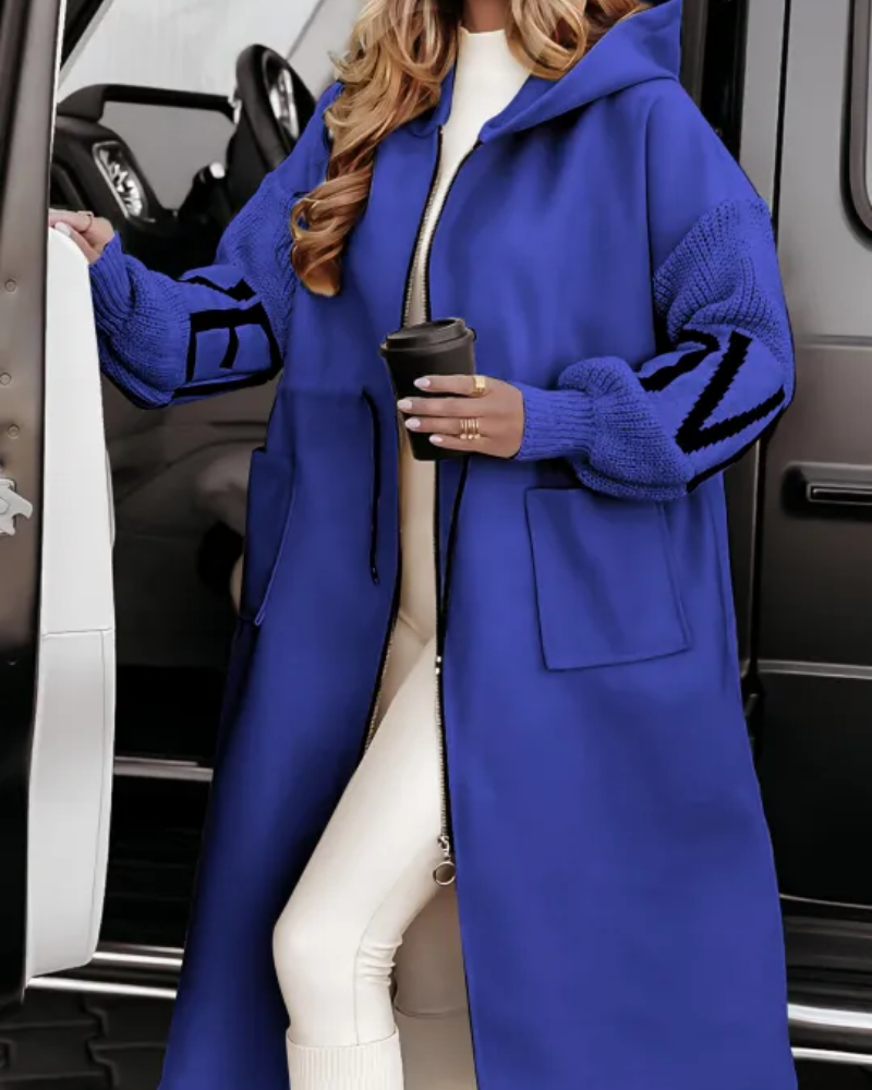 Stilzeits | Freizeit-Hoodie mit Gestrickten Ärmeln