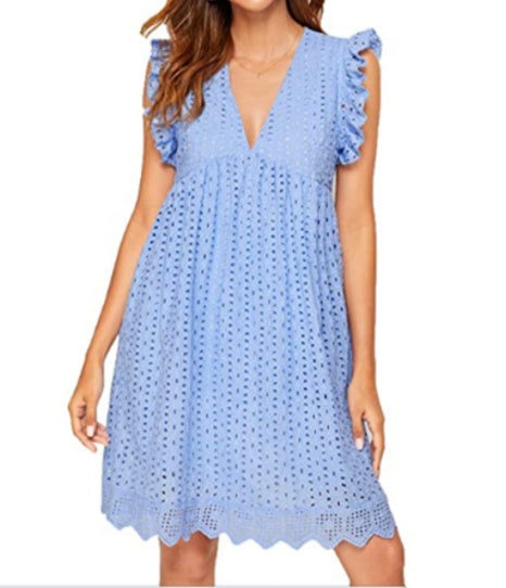 Strandkleid von Fudus: Ärmellos, V-Ausschnitt, Jacquard, mit Taschen