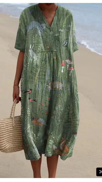 Fudus bequemes Maxikleid mit Blumenmuster