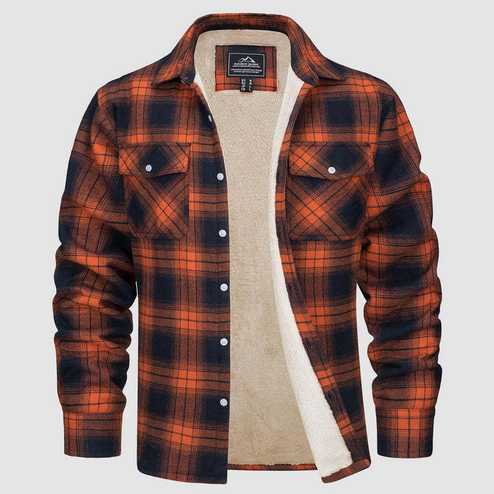 Herrenjacke von Andrew mit Fleecefutter und Karos