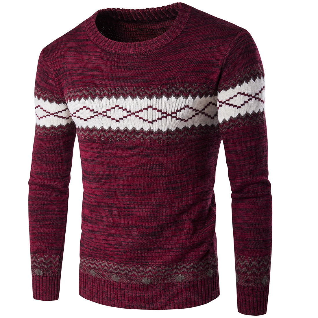 Herren modischer Strickpullover mit grafischem Muster Stilzeits