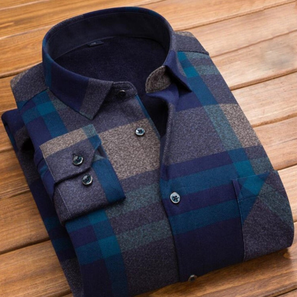 Voleena Casual Fleece Shirt: Sky Madrid