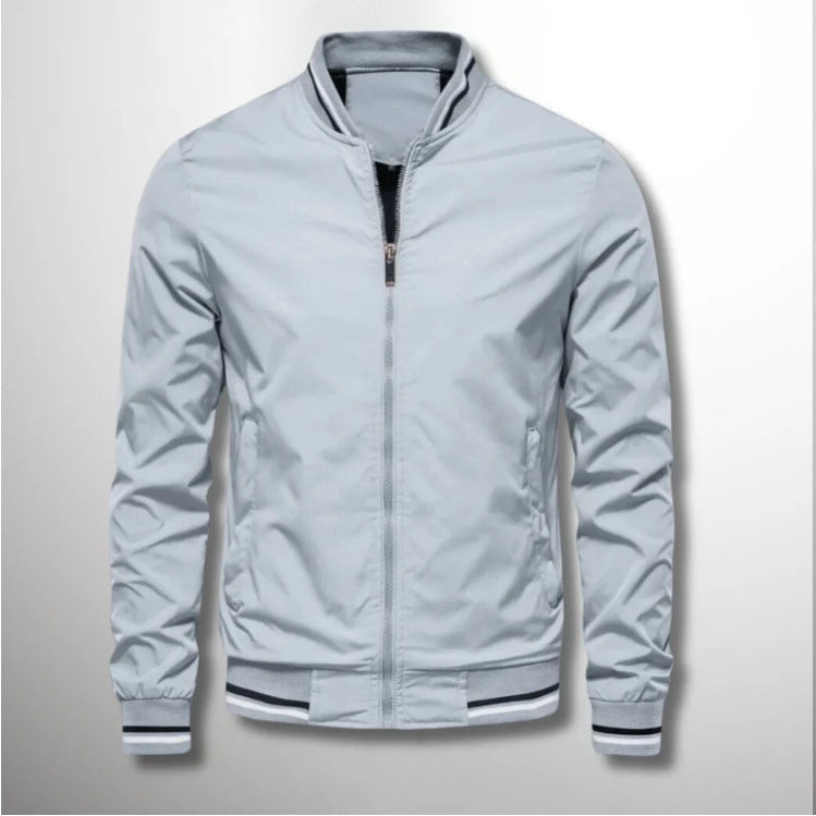 Herrenjacke von Christopher: Gestreift, mit Reißverschluss und Taschen