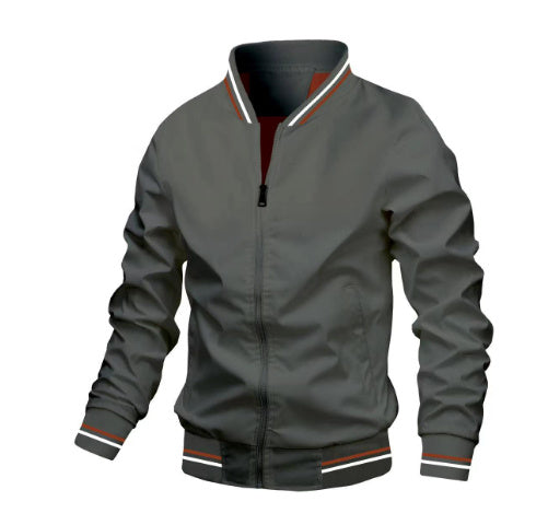 Herrenjacke von Christopher: Gestreift, mit Reißverschluss und Taschen