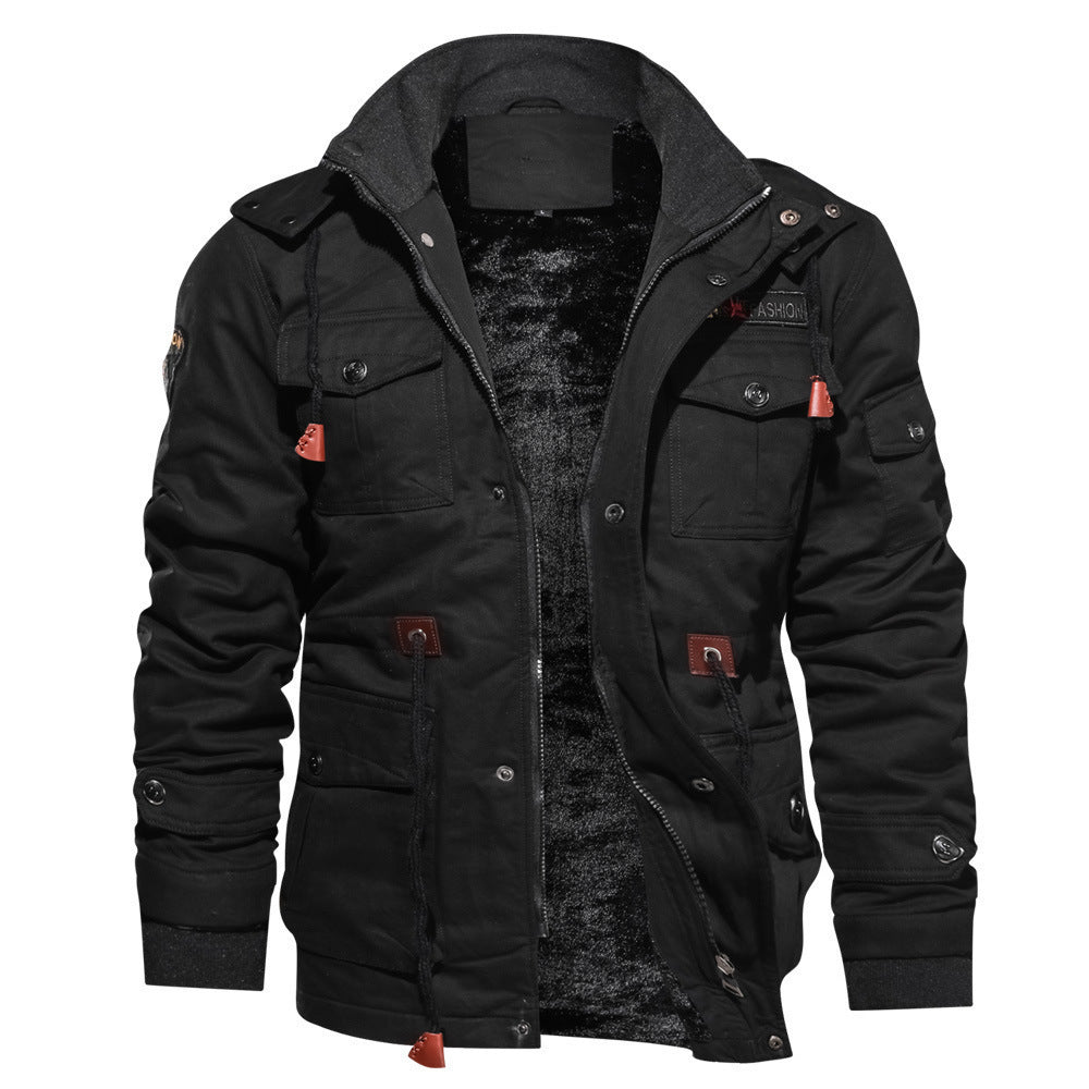 Herrenjacke Nick: Waschbar, mit abnehmbarer Kapuze und Plus-Samt
