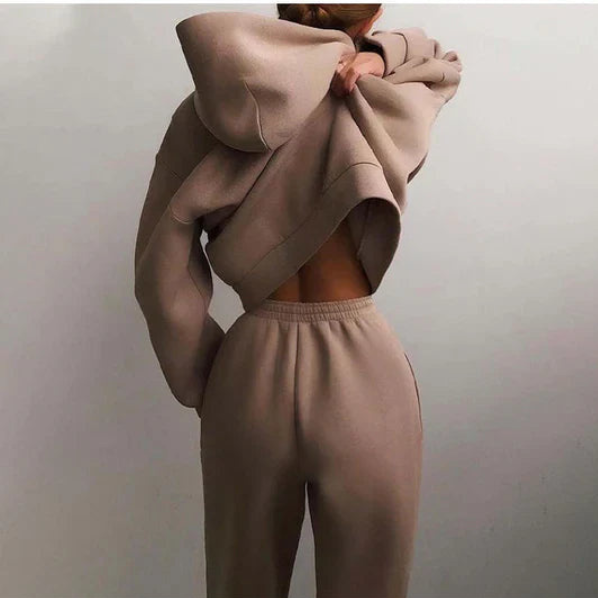 Strukturierter Damen-Kapuzenpullover-Set von Fudus