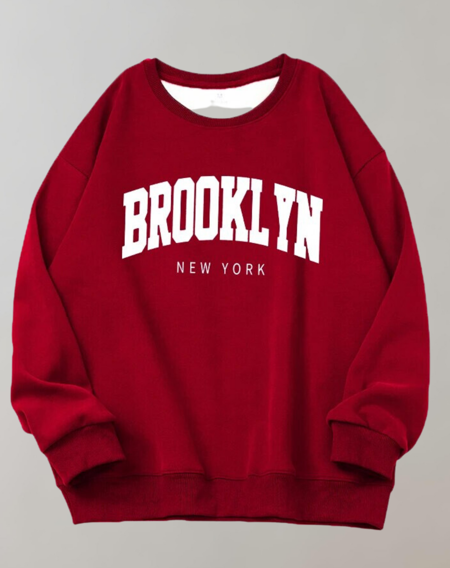 Sweatshirt with Brooklyn Letter Print by Fudus