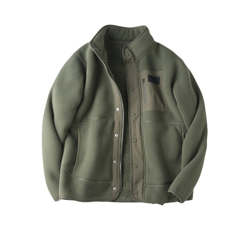 Fleece-lined Jacket with Stand-up Collar by Aaron