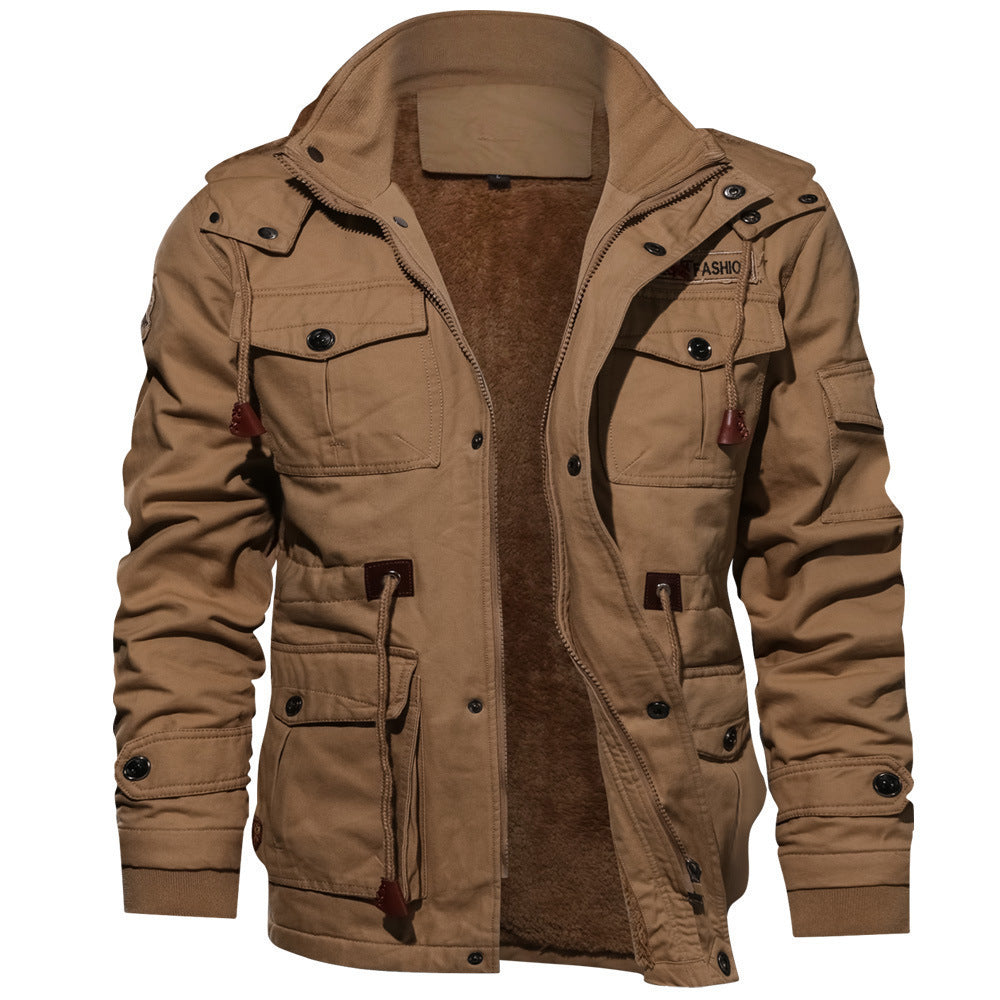 Herrenjacke Nick: Waschbar, mit abnehmbarer Kapuze und Plus-Samt