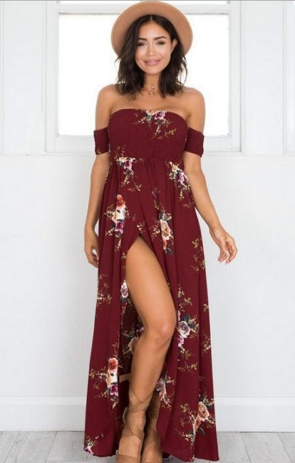 Fudus Boho Sommerkleid mit offener Schulter