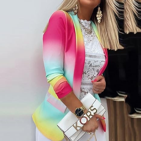 Blazer mit langen Ärmeln im Tie-Dye-Stil