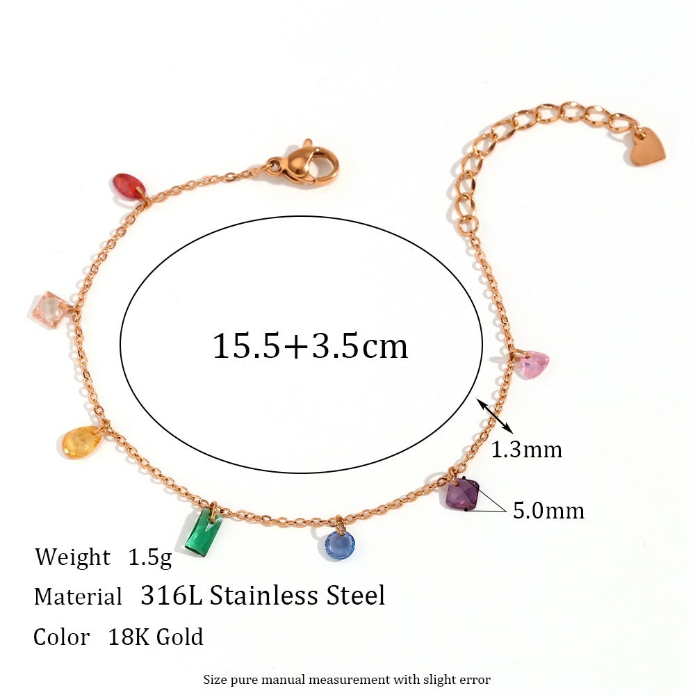 Fudus | Edelstahlarmband mit 18k Goldbeschichtung und Zirkonia