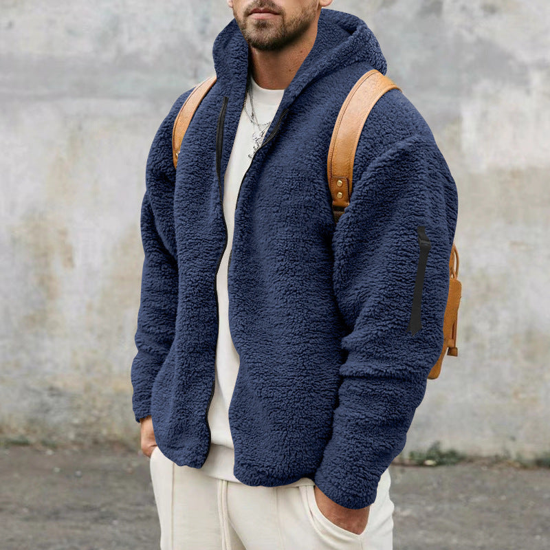 Herren-Fleecejacke Leon mit Kapuze für Herbst/Winter