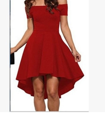 Fudus Kurzarmshirtkleid mit weitem Schwalbenschwanzsaum