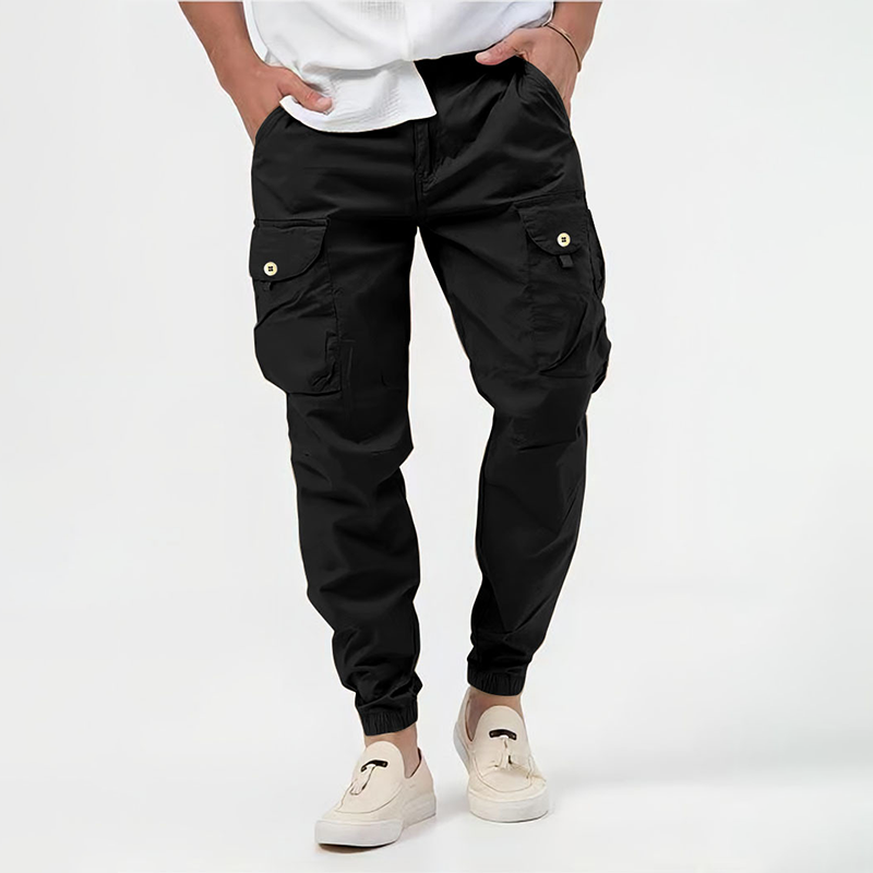 Herren Tapered Cargo-Jogginghosen – Elastische Knöchelbündchen