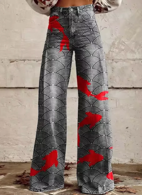 Weite Hose von Paola mit buntem Druck