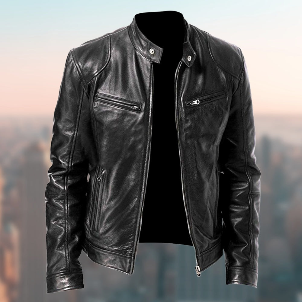Nigel: Herren-Zip-Jacke aus veganem Leder