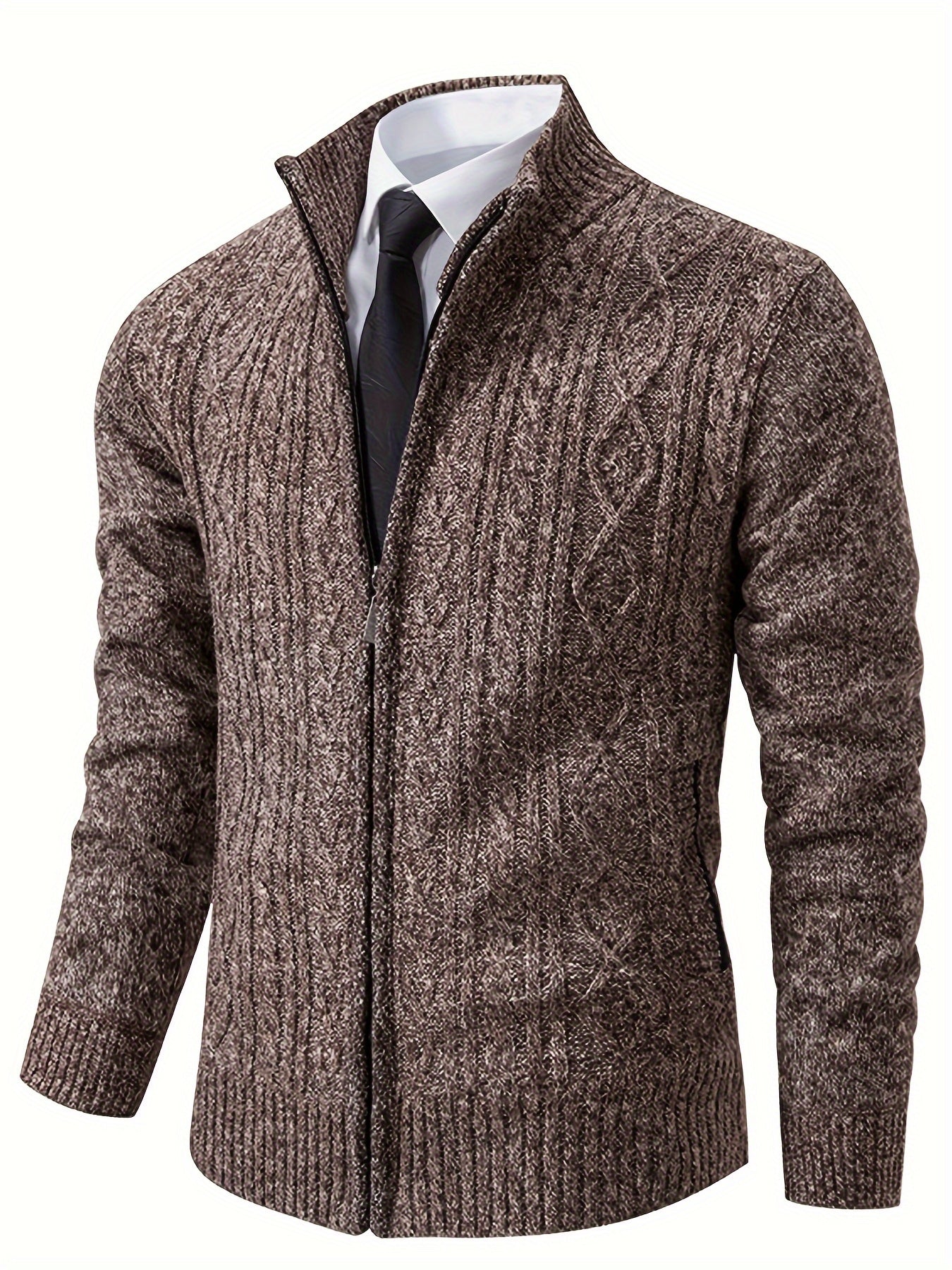 Stilzeits | Strickcardigan mit Reißverschluss und Muster Acryl Bequem und Warm