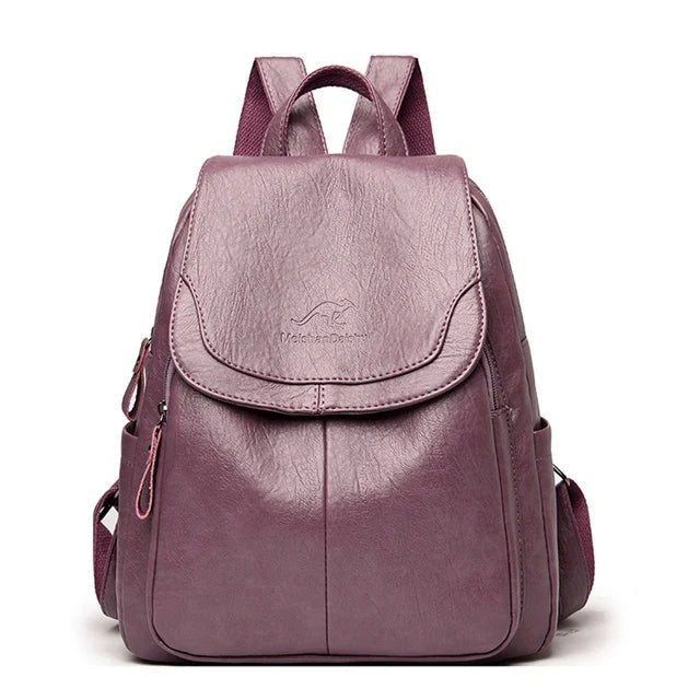 Stylischer Damen Leder Rucksack – Anti-Diebstahl Design