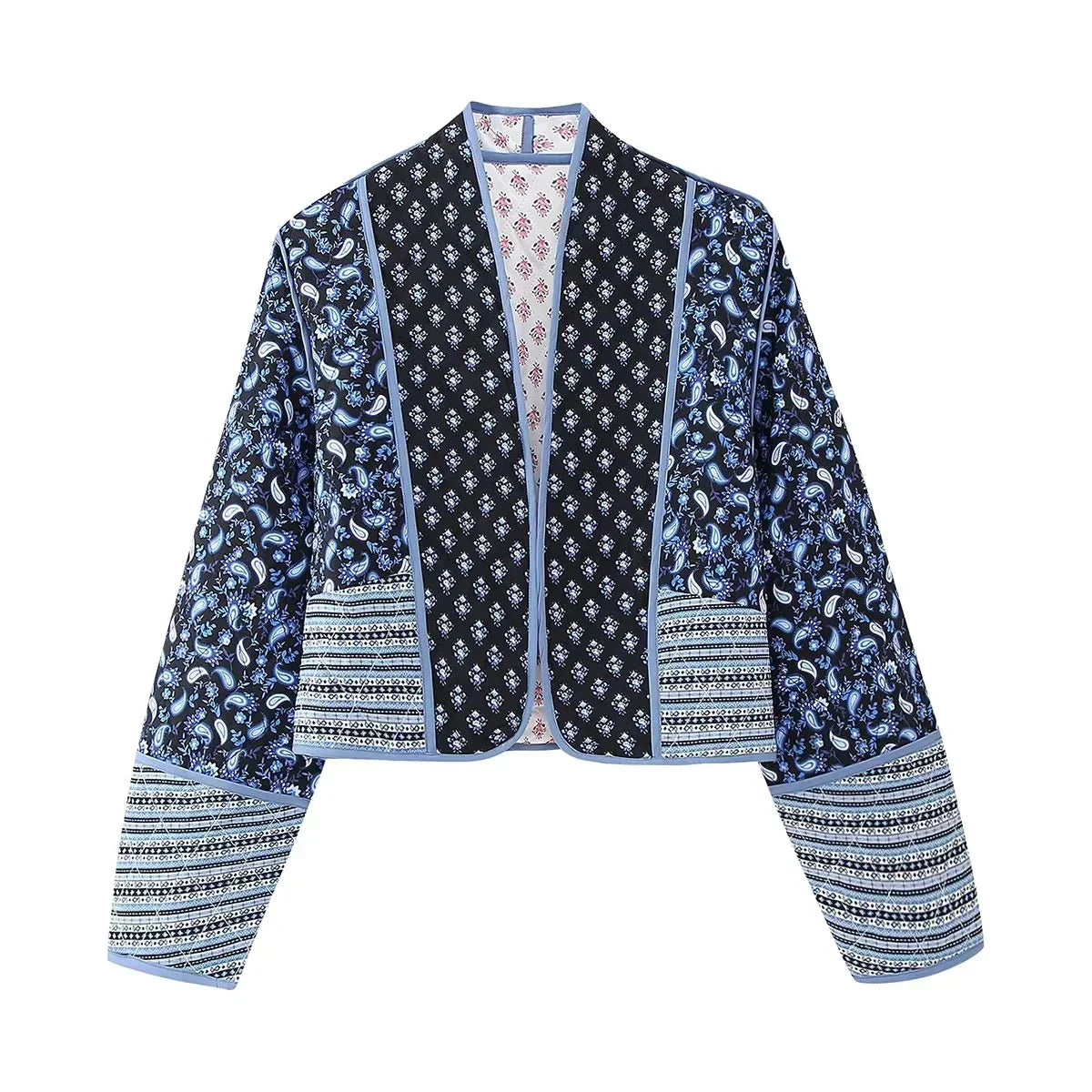 Alisha: Damenjacke im Vintage-Patchwork-Stil