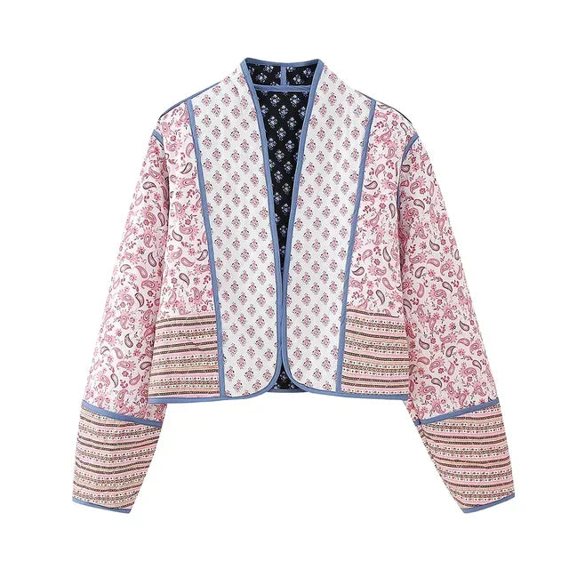 Alisha: Damenjacke im Vintage-Patchwork-Stil