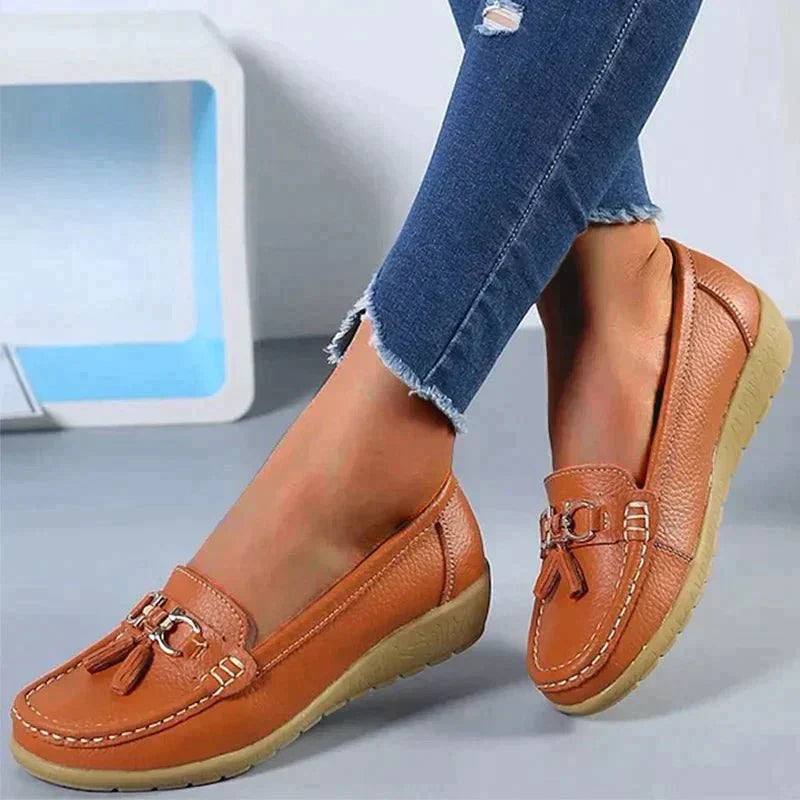 Einfache Leder-Slipper-Wanderschuhe - Azami