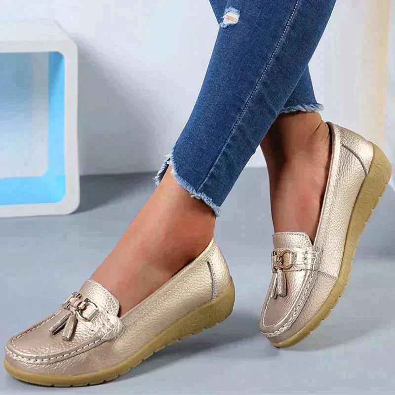 Einfache Leder-Slipper-Wanderschuhe - Azami