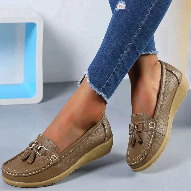 Einfache Leder-Slipper-Wanderschuhe - Azami
