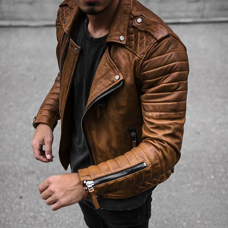 Edle Herren Lederjacke