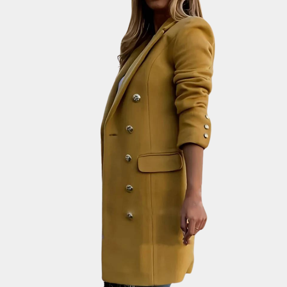 Stilzeits | Zweireihiger Trenchcoat für Damen - Knopfdetails