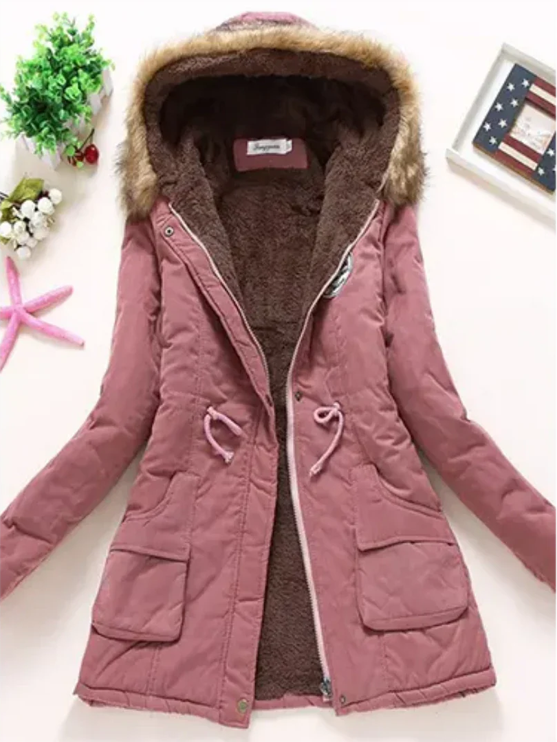 Stilzeits | Winterjacke mit Kapuze und Innenfutter für Frauen Ideal für Den Alltag