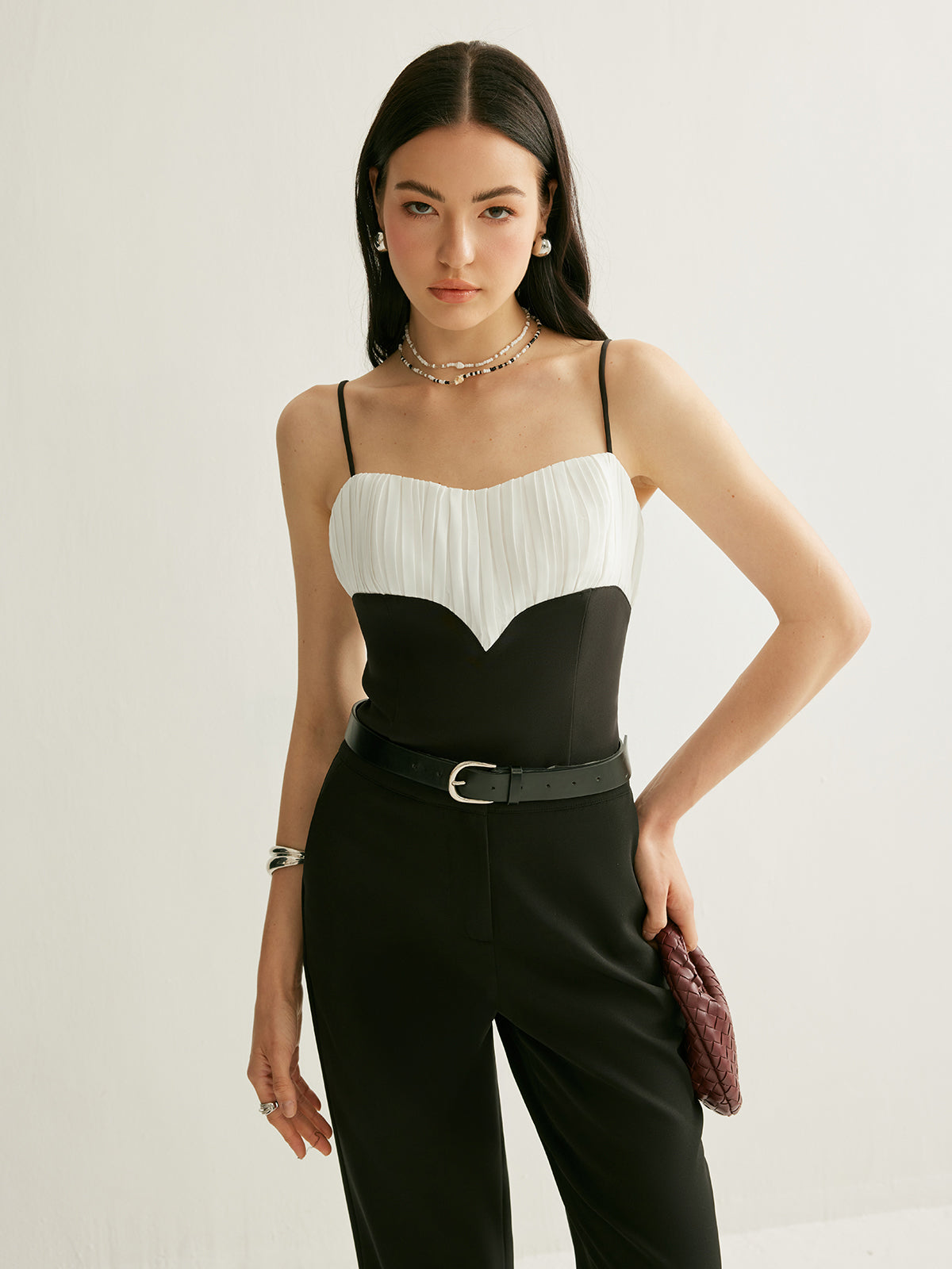 Verstellbares Cami Top mit Kontrastbinding von Fudus