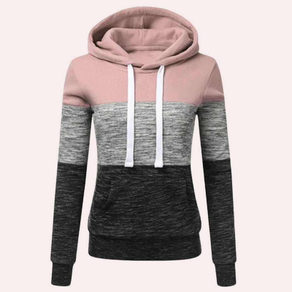 Weicher, dreifarbiger Damen-Hoodie