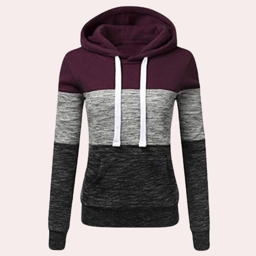 Weicher, dreifarbiger Damen-Hoodie