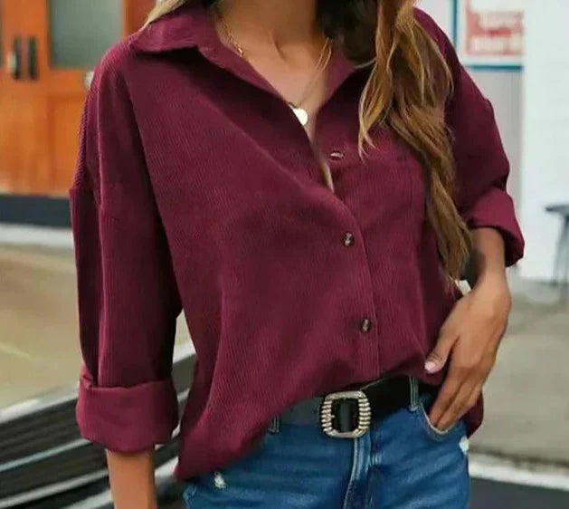 Trendige Wendela Cordbluse