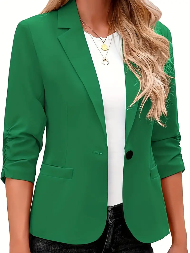 Blazer mit 3/4-Ärmeln und Reverskragen