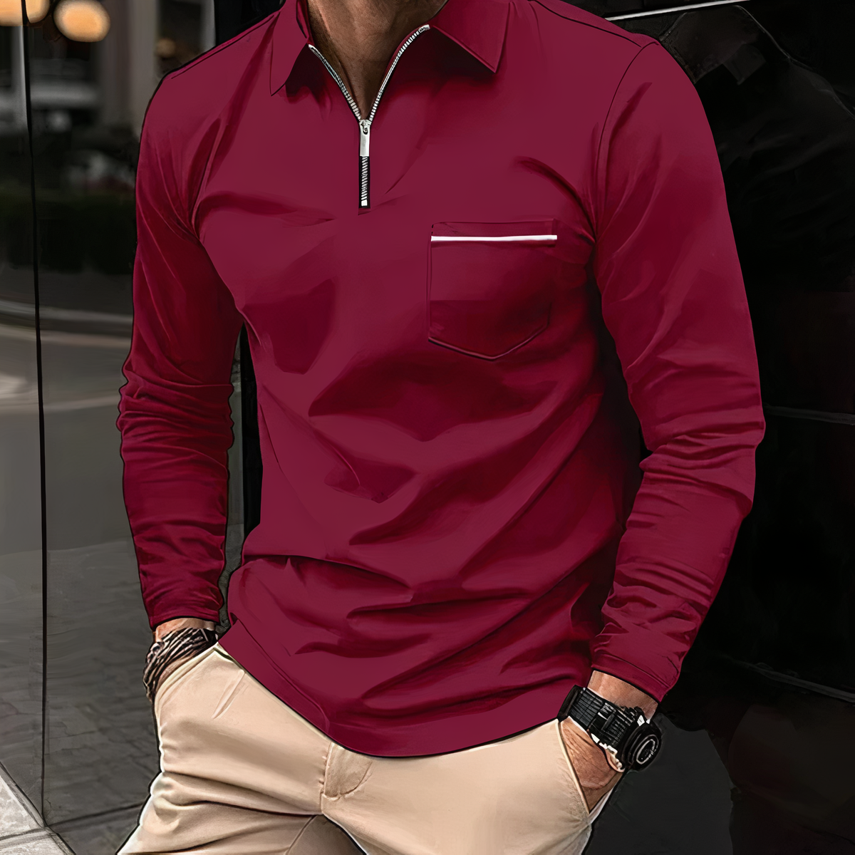 Poloshirt mit langen Ärmeln – Jarvis