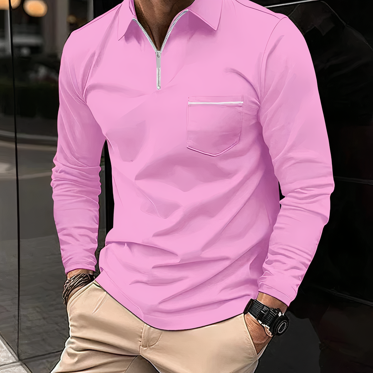 Poloshirt mit langen Ärmeln – Jarvis