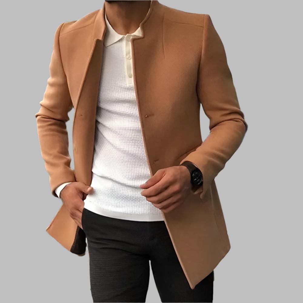 Hochwertiger Wollmantel für Herren, ideal für kaltes Wetter