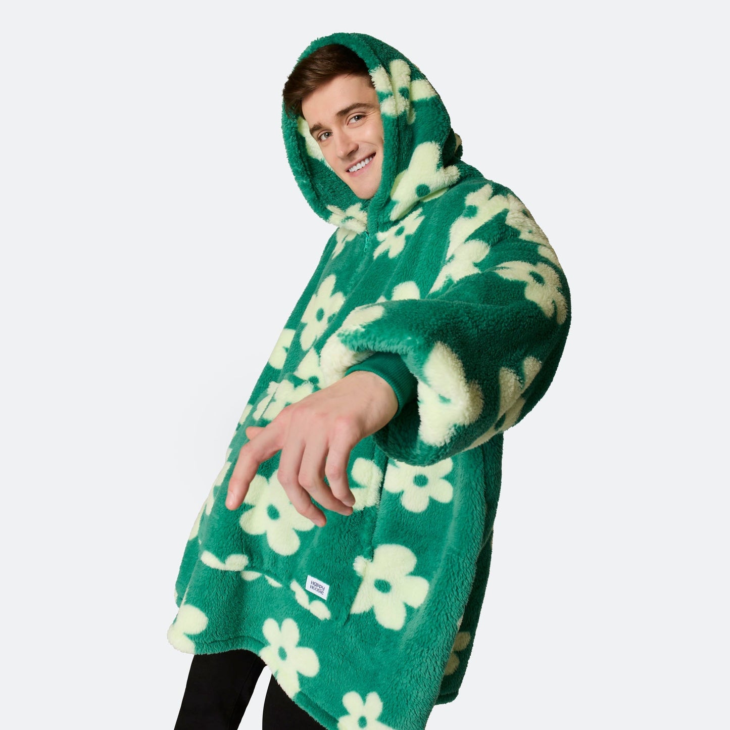 Grüner Blumen Teddy HappyHoodie - Stilzeits